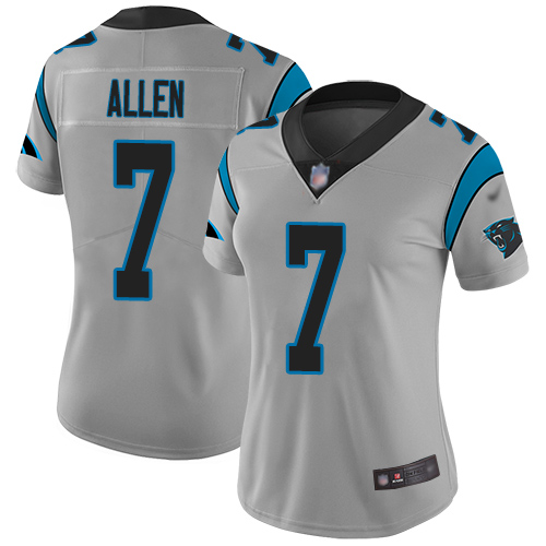Carolina Panthers Limited Silver Women Kyle Allen Jersey NFL Football #7 Inverted Legend->women nfl jersey->Women Jersey